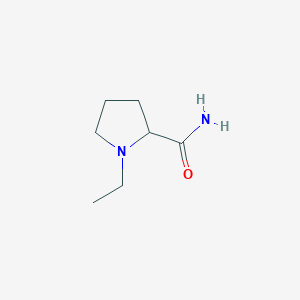 molecular formula C7H14N2O B044683 (S)-(-)-1-Ethyl-2-pyrrolidinecarboxamide CAS No. 114812-34-9