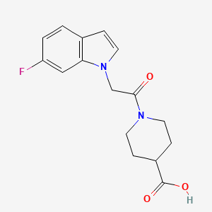 molecular formula C16H17FN2O3 B4468366 1-[(6-fluoro-1H-indol-1-yl)acetyl]piperidine-4-carboxylic acid 