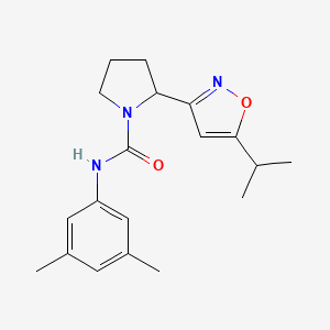 molecular formula C19H25N3O2 B4468402 N-(3,5-Dimethylphenyl)-2-[5-(propan-2-YL)-1,2-oxazol-3-YL]pyrrolidine-1-carboxamide 
