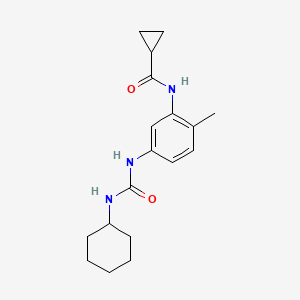 molecular formula C18H25N3O2 B4468430 N-(5-{[(cyclohexylamino)carbonyl]amino}-2-methylphenyl)cyclopropanecarboxamide 