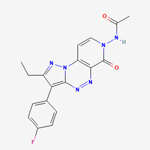 molecular formula C18H15FN6O2 B4468448 N-[2-ethyl-3-(4-fluorophenyl)-6-oxopyrazolo[5,1-c]pyrido[4,3-e][1,2,4]triazin-7(6H)-yl]acetamide 