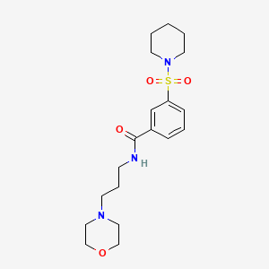 molecular formula C19H29N3O4S B4468477 N-[3-(MORPHOLIN-4-YL)PROPYL]-3-(PIPERIDINE-1-SULFONYL)BENZAMIDE 