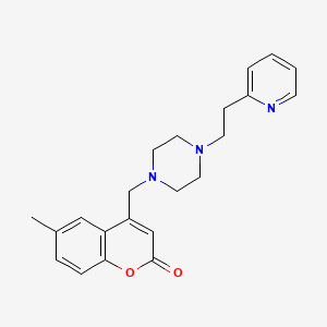 molecular formula C22H25N3O2 B4468526 6-methyl-4-({4-[2-(pyridin-2-yl)ethyl]piperazin-1-yl}methyl)-2H-chromen-2-one 