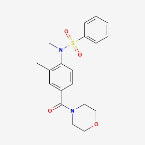 molecular formula C19H22N2O4S B4468575 N-methyl-N-[2-methyl-4-(morpholine-4-carbonyl)phenyl]benzenesulfonamide 