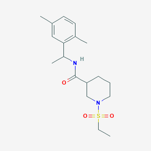 molecular formula C18H28N2O3S B4468583 N-[1-(2,5-dimethylphenyl)ethyl]-1-(ethylsulfonyl)-3-piperidinecarboxamide 