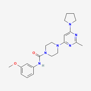 molecular formula C21H28N6O2 B4468629 N-(3-Methoxyphenyl)-4-[2-methyl-6-(pyrrolidin-1-YL)pyrimidin-4-YL]piperazine-1-carboxamide 