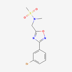 molecular formula C11H12BrN3O3S B4468648 N-{[3-(3-bromophenyl)-1,2,4-oxadiazol-5-yl]methyl}-N-methylmethanesulfonamide 