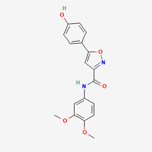 molecular formula C18H16N2O5 B4468649 N-(3,4-dimethoxyphenyl)-5-(4-hydroxyphenyl)-3-isoxazolecarboxamide 