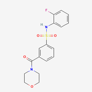 molecular formula C17H17FN2O4S B4468684 N-(2-fluorophenyl)-3-(4-morpholinylcarbonyl)benzenesulfonamide 