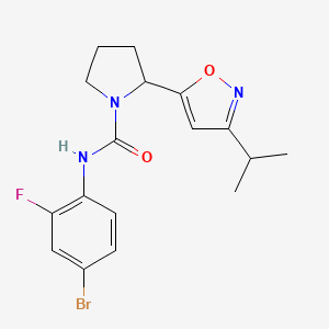 molecular formula C17H19BrFN3O2 B4468746 N-(4-Bromo-2-fluorophenyl)-2-[3-(propan-2-YL)-1,2-oxazol-5-YL]pyrrolidine-1-carboxamide 