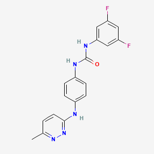 molecular formula C18H15F2N5O B4468748 N-(3,5-difluorophenyl)-N'-{4-[(6-methyl-3-pyridazinyl)amino]phenyl}urea 
