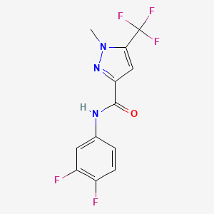 molecular formula C12H8F5N3O B4468755 N-(3,4-difluorophenyl)-1-methyl-5-(trifluoromethyl)-1H-pyrazole-3-carboxamide 
