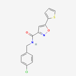 molecular formula C15H11ClN2O2S B4468786 N-(4-chlorobenzyl)-5-(2-thienyl)-3-isoxazolecarboxamide 
