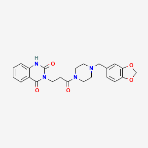 molecular formula C23H24N4O5 B4468801 3-(3-{4-[(2H-1,3-BENZODIOXOL-5-YL)METHYL]PIPERAZIN-1-YL}-3-OXOPROPYL)-1,2,3,4-TETRAHYDROQUINAZOLINE-2,4-DIONE 
