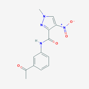 molecular formula C13H12N4O4 B446883 N-(3-acetylphenyl)-4-nitro-1-methyl-1H-pyrazole-3-carboxamide 