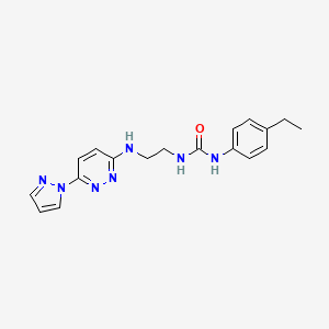 molecular formula C18H21N7O B4468885 N-(4-ethylphenyl)-N'-(2-{[6-(1H-pyrazol-1-yl)-3-pyridazinyl]amino}ethyl)urea 