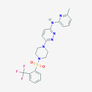 molecular formula C21H21F3N6O2S B4468914 N-(6-methyl-2-pyridinyl)-6-(4-{[2-(trifluoromethyl)phenyl]sulfonyl}-1-piperazinyl)-3-pyridazinamine 
