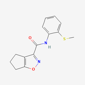 molecular formula C14H14N2O2S B4468952 N-[2-(methylthio)phenyl]-5,6-dihydro-4H-cyclopenta[d]isoxazole-3-carboxamide 