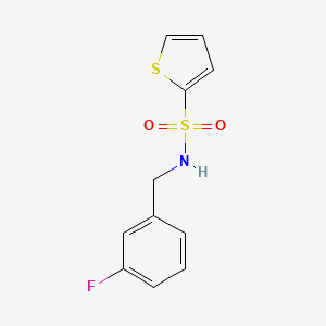 molecular formula C11H10FNO2S2 B4468962 N-[(3-fluorophenyl)methyl]thiophene-2-sulfonamide 