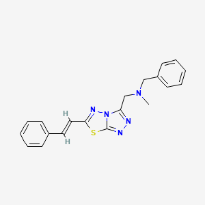 molecular formula C20H19N5S B4468995 N-methyl-1-phenyl-N-{[6-(2-phenylvinyl)[1,2,4]triazolo[3,4-b][1,3,4]thiadiazol-3-yl]methyl}methanamine 