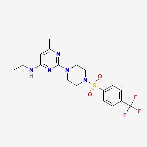 molecular formula C18H22F3N5O2S B4469025 N-ethyl-6-methyl-2-(4-{[4-(trifluoromethyl)phenyl]sulfonyl}-1-piperazinyl)-4-pyrimidinamine 