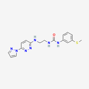 molecular formula C17H19N7OS B4469029 N-[3-(methylthio)phenyl]-N'-(2-{[6-(1H-pyrazol-1-yl)-3-pyridazinyl]amino}ethyl)urea 