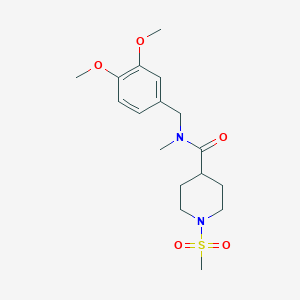 molecular formula C17H26N2O5S B4469071 N-[(3,4-DIMETHOXYPHENYL)METHYL]-1-METHANESULFONYL-N-METHYLPIPERIDINE-4-CARBOXAMIDE 