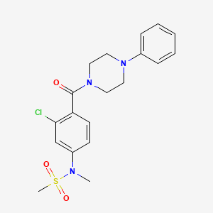 molecular formula C19H22ClN3O3S B4469079 N-[3-chloro-4-(4-phenylpiperazine-1-carbonyl)phenyl]-N-methylmethanesulfonamide 