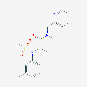 molecular formula C17H21N3O3S B4469141 N~2~-(3-methylphenyl)-N~2~-(methylsulfonyl)-N~1~-(2-pyridinylmethyl)alaninamide 