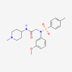 molecular formula C22H29N3O4S B4469146 N~2~-(3-methoxyphenyl)-N~2~-[(4-methylphenyl)sulfonyl]-N~1~-(1-methyl-4-piperidinyl)glycinamide 
