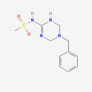 molecular formula C11H16N4O2S B4469149 N-(5-benzyl-1,4,5,6-tetrahydro-1,3,5-triazin-2-yl)methanesulfonamide 