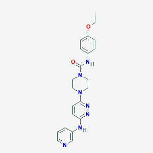 molecular formula C22H25N7O2 B4469156 N-(4-ethoxyphenyl)-4-[6-(3-pyridinylamino)-3-pyridazinyl]-1-piperazinecarboxamide 