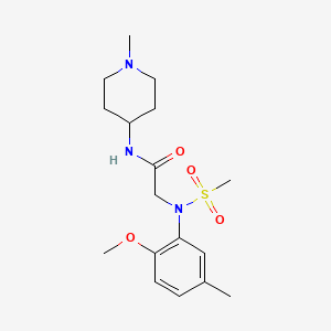 molecular formula C17H27N3O4S B4469194 N~2~-(2-methoxy-5-methylphenyl)-N~1~-(1-methyl-4-piperidinyl)-N~2~-(methylsulfonyl)glycinamide 