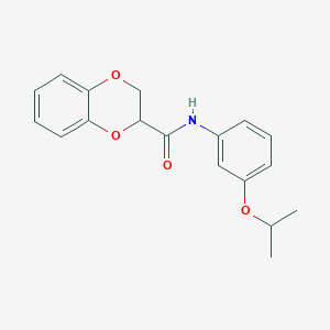 molecular formula C18H19NO4 B4469223 N-(3-isopropoxyphenyl)-2,3-dihydro-1,4-benzodioxine-2-carboxamide 
