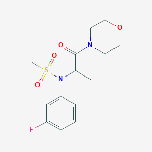 molecular formula C14H19FN2O4S B4469263 N-(3-fluorophenyl)-N-[1-(morpholin-4-yl)-1-oxopropan-2-yl]methanesulfonamide 
