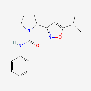molecular formula C17H21N3O2 B4469277 N-Phenyl-2-[5-(propan-2-YL)-1,2-oxazol-3-YL]pyrrolidine-1-carboxamide 