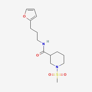 molecular formula C14H22N2O4S B4469308 N-[3-(FURAN-2-YL)PROPYL]-1-METHANESULFONYLPIPERIDINE-3-CARBOXAMIDE 