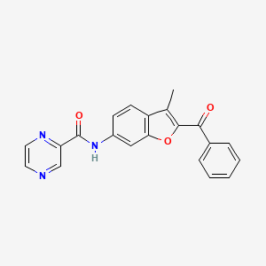 molecular formula C21H15N3O3 B4469325 N-[3-methyl-2-(phenylcarbonyl)-1-benzofuran-6-yl]pyrazine-2-carboxamide 