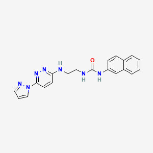 molecular formula C20H19N7O B4469384 N-2-naphthyl-N'-(2-{[6-(1H-pyrazol-1-yl)-3-pyridazinyl]amino}ethyl)urea 