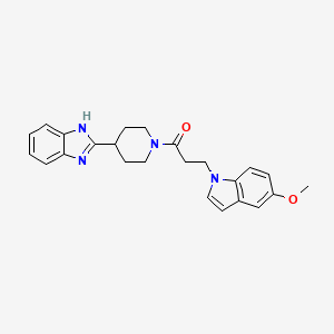 molecular formula C24H26N4O2 B4469387 2-{1-[3-(5-methoxy-1H-indol-1-yl)propanoyl]piperidin-4-yl}-1H-benzimidazole 