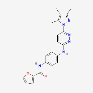 molecular formula C21H20N6O2 B4469411 N-(4-{[6-(3,4,5-trimethyl-1H-pyrazol-1-yl)-3-pyridazinyl]amino}phenyl)-2-furamide 