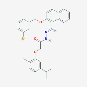 molecular formula C30H29BrN2O3 B446942 N'-({2-[(3-bromobenzyl)oxy]-1-naphthyl}methylene)-2-(5-isopropyl-2-methylphenoxy)acetohydrazide 