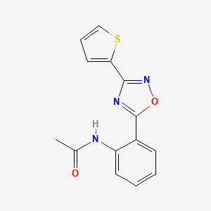 molecular formula C14H11N3O2S B4469441 N-{2-[3-(2-thienyl)-1,2,4-oxadiazol-5-yl]phenyl}acetamide 