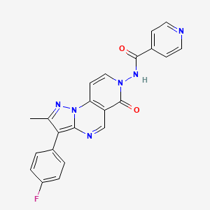 molecular formula C22H15FN6O2 B4469458 N-[3-(4-fluorophenyl)-2-methyl-6-oxopyrazolo[1,5-a]pyrido[3,4-e]pyrimidin-7(6H)-yl]isonicotinamide 