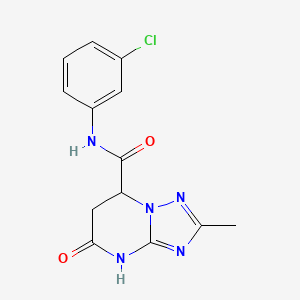 molecular formula C13H12ClN5O2 B4469478 N-(3-chlorophenyl)-2-methyl-5-oxo-4,5,6,7-tetrahydro[1,2,4]triazolo[1,5-a]pyrimidine-7-carboxamide 