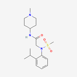 molecular formula C18H29N3O3S B4469522 N~2~-(2-isopropylphenyl)-N~1~-(1-methyl-4-piperidinyl)-N~2~-(methylsulfonyl)glycinamide 