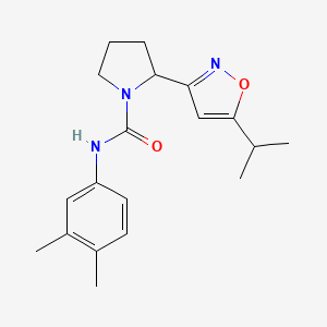 molecular formula C19H25N3O2 B4469545 N-(3,4-Dimethylphenyl)-2-[5-(propan-2-YL)-1,2-oxazol-3-YL]pyrrolidine-1-carboxamide 