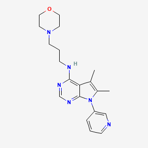 molecular formula C20H26N6O B4469551 N-[5,6-DIMETHYL-7-(3-PYRIDYL)-7H-PYRROLO[2,3-D]PYRIMIDIN-4-YL]-N-(3-MORPHOLINOPROPYL)AMINE 