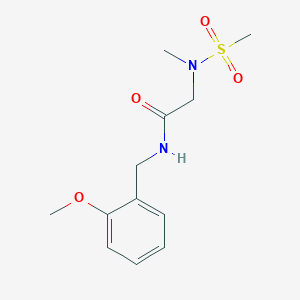 molecular formula C12H18N2O4S B4469552 N-[(2-methoxyphenyl)methyl]-2-[methyl(methylsulfonyl)amino]acetamide 