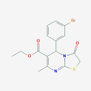 molecular formula C16H15BrN2O3S B446957 ethyl 5-(3-bromophenyl)-7-methyl-3-oxo-2,3-dihydro-5H-[1,3]thiazolo[3,2-a]pyrimidine-6-carboxylate 